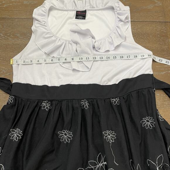 Vintage Torrid Womens Dress Plus Size 20 Floral 3D Ruffle Sleeveless Cotton - Picture 8 of 13